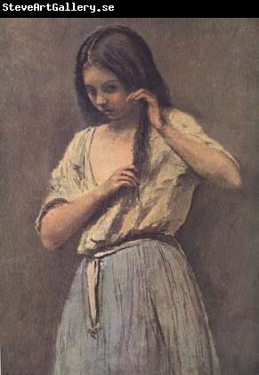 Jean Baptiste Camille  Corot Jeune fille a sa toilette (mk11)